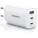 Зарядний пристрій Choetech 2xUSB-C + 1xUSB PD65W GaN (PD9006)