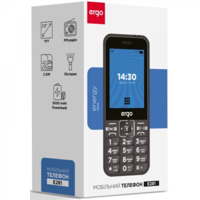 Мобільний телефон Ergo E281 Blue