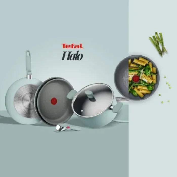 Сковорода Tefal Halo EUCALYPTUS, 24см, алюміній, бакеліт, сірий (G0160402)