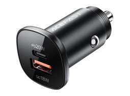 Зарядний пристрій Acefast 1xUSB-C PD20W + 1xUSB QC3.0 18W car adapter metal (6974316280330)