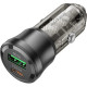 Зарядний пристрій BOROFONE 1xUSB-C PD + 1xUSB 38W car adapter transparent black (6941991106965)
