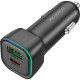 Зарядний пристрій BOROFONE 1xUSB-C PD30W + 1xUSB QC3.0 car adapter black (6941991110818)