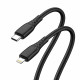 Дата кабель USB-C to Lightning 2.0m PD30W textured PVC black ColorWay (CW-CBPDCL095-BK)