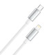 Дата кабель USB-C to Lightning 1.0m PD30W zinc alloy braided white ColorWay (CW-CBPDCL098-WT)