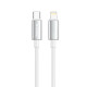 Дата кабель USB-C to Lightning 1.0m PD30W zinc alloy braided white ColorWay (CW-CBPDCL098-WT)
