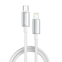 Дата кабель USB-C to Lightning 1.0m PD30W zinc alloy braided white ColorWay (CW-CBPDCL098-WT)