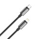Дата кабель USB-C to Lightning 1.0m PD30W zinc alloy braided black ColorWay (CW-CBPDCL098-BK)