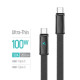 Дата кабель USB-C to USB-C 1.0m 5A 100W ultra-thin black ColorWay (CW-CBPDCC100-BK)