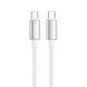 Дата кабель USB-C to USB-C 1.0m 5A 100W zinc alloy braided white ColorWay (CW-CBPDCC098-WT)
