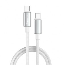 Дата кабель USB-C to USB-C 1.0m 5A 100W zinc alloy braided white ColorWay (CW-CBPDCC098-WT)