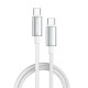 Дата кабель USB-C to USB-C 1.0m 5A 100W zinc alloy braided white ColorWay (CW-CBPDCC098-WT)