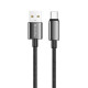 Дата кабель USB 2.0 AM to USB-C 2.0m 3A zinc alloy braided black ColorWay (CW-CBUC099-BK)