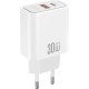 Зарядний пристрій XO 1xUSB 22.5W + 1xUSB-C PD30W white (CE42.white)