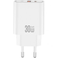 Зарядний пристрій XO 1xUSB 22.5W + 1xUSB-C PD30W white (CE42.white)