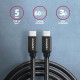 Дата кабель USB-C to USB-C 1.0m v3.2 Gen 1 PD 60W 3A black AXAGON (BUCM3-CM10AB)