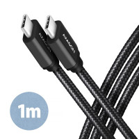Дата USB-C кабель USB-C 1.0m v3.2 Gen 1 PD 60W 3A black AXAGON (BUCM3-CM10AB)