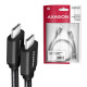 Дата кабель USB-C to USB-C 2.0m v3.2 Gen 1 PD 60W 3A black AXAGON (BUCM3-CM20AB)