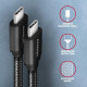Дата кабель USB-C to USB-C 3.0m v3.2 Gen 1 PD 60W 3A black AXAGON (BUCM3-CM30AB)