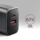 Зарядний пристрій AXAGON 1xUSB-C PD67W + 1xUSB QC4+ PPS gray (ACU-PQ67)
