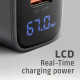 Зарядний пристрій AXAGON 1xUSB-C PD67W + 1xUSB QC4+ PPS display gray (ACU-PQ67D)