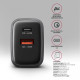 Зарядний пристрій AXAGON 1xUSB-C PD67W + 1xUSB QC4+ PPS display gray (ACU-PQ67D)