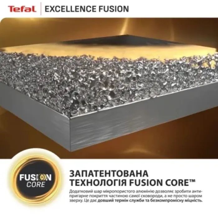 Сковорода Tefal Excellence Fusion з кришкою 24см чорний (G3388402)