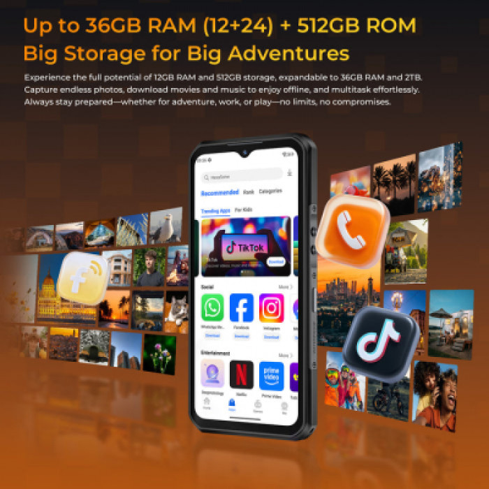 Мобільний телефон OUKITEL WP66 12/512GB Orange (6941749856845)