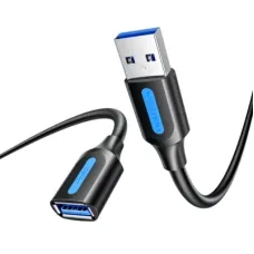 Дата кабель USB 3.2 AM/AF 1.5m 10Gbps PVC black Vention (CBOBG)