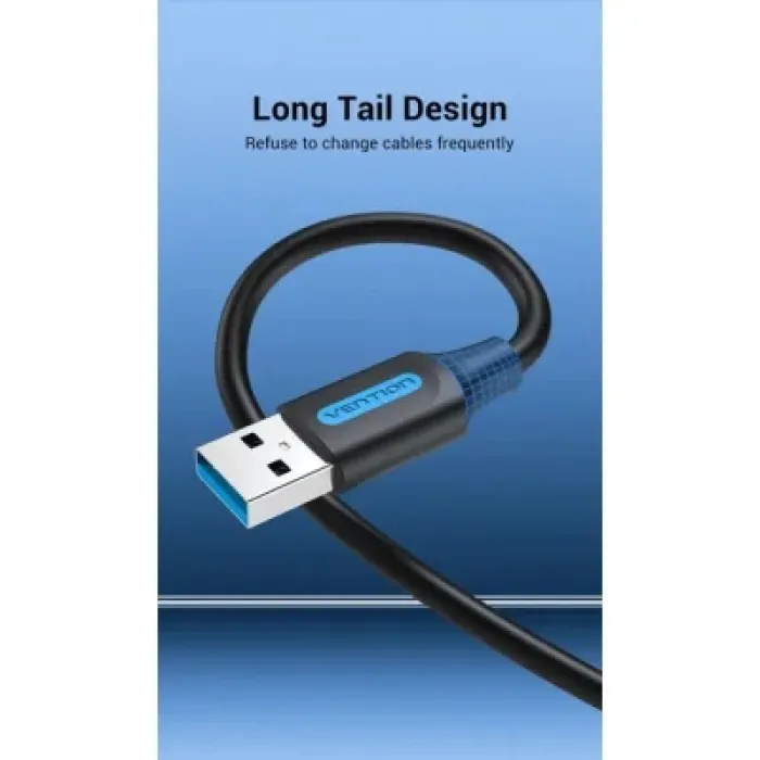 Дата кабель USB 3.0 AM/AM 1.5m PVC black Vention (CONBG)