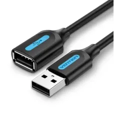 Дата кабель USB 2.0 AM/AF 5.0m PVC black Vention (CBIBJ)