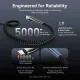 Дата кабель USB-C to USB-C 1.2m 5A nylon braided black Vention (CTYBAV)