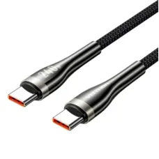 Дата кабель USB-C to USB-C 2.0m 5A nylon braided black Vention (CTYBH)