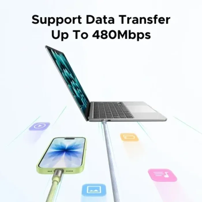 Дата кабель USB-C to USB-C 1.2m 60W blue Ugreen (35511)