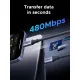 Дата кабель USB-C to USB-C 1.0m 240W 480Mbps braided black Ugreen (85973)