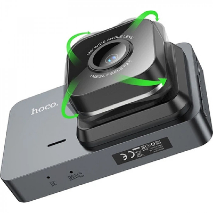 Відеореєстратор HOCO DV9 3-inch screen driving recorder (720P) Metal Gray (6942007633345)