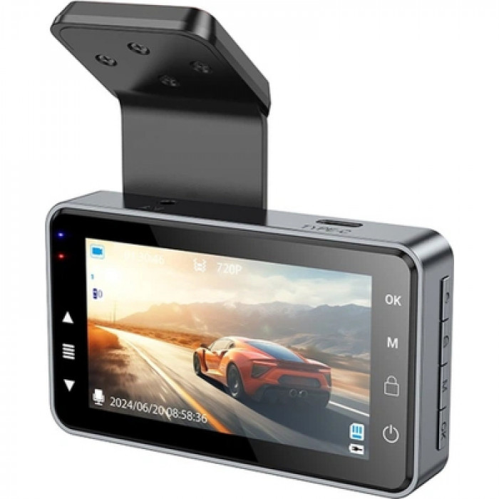 Відеореєстратор HOCO DV9 3-inch screen driving recorder (720P) Metal Gray (6942007633345)