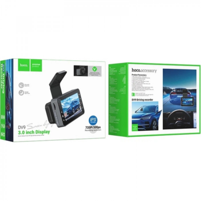 Відеореєстратор HOCO DV9 3-inch screen driving recorder (720P) Metal Gray (6942007633345)