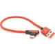 Дата кабель USB 2.0 AM to USB-C 0.25m QC3.0 PD 90° corner braided red Voltronic (YT-USB-TypeC-2.0m/R)