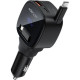 Зарядний пристрій Acefast 1xUSB-C PD95W + telescopic cable USB-C black (6974316285946)