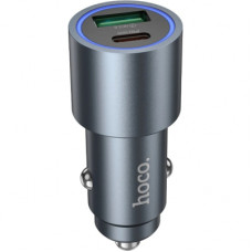 Зарядний пристрій HOCO 1xUSB-C PD30W + 1xUSB QC3.0 48W car adapter Z60 gray (6942007642095)