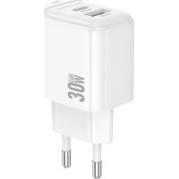 Зарядное устройство BOROFONE BAS45A 1xUSB-C PD30W + 1xUSB QC3.0 white (6941991113871)