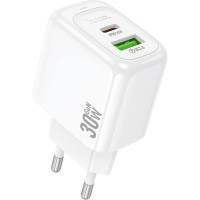 Зарядное устройство HOCO CS55A 1xUSB-C PD30W + 1xUSB QC3.0 white (6942007631549)