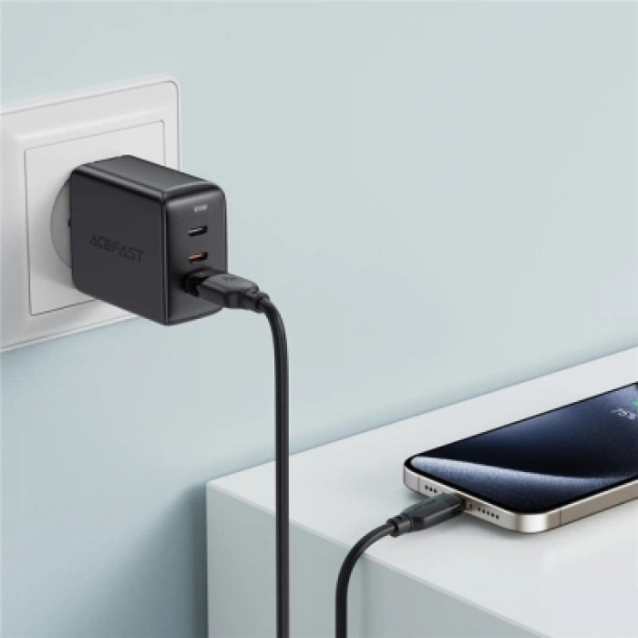 Дата кабель USB 2.0 AM to USB-C 1.2m 3A TPE black Acefast (6974316283812)