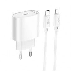 Зарядний пристрій HOCO C109A USB-C PD20W + cable USB-C to Lightning white (6942007656665)