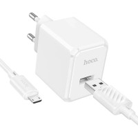 Зарядное устройство HOCO CS11A USB + cable USB to Micro 5P white (6942007603591)