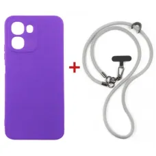 Чохол до мобільного телефона Dengos Case + Cross-body Strap OPPO A6x/A6k 4G Purple+Grey (DG-KM-CCRB-58)