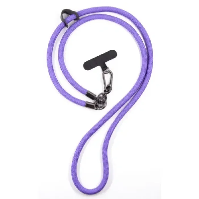 Чохол до мобільного телефона Dengos Case + Cross-body Strap Samsung Galaxy A37 Clear+Purple (DG-KM-CCRB-06)