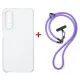 Чохол до мобільного телефона Dengos Case + Cross-body Strap Samsung Galaxy A37 Clear+Purple (DG-KM-CCRB-06)