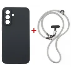 Чохол до мобільного телефона Dengos Case + Cross-body Strap Samsung Galaxy A57 Black+Grey (DG-KM-CCRB-09)