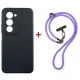 Чохол до мобільного телефона Dengos Case + Cross-body Strap Xiaomi Redmi 15 Black+Purple (DG-KM-CCRB-44)